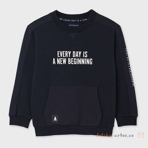 Size 12 Boys Mayoral Dark Blue Kids Sweater with Motivational Text